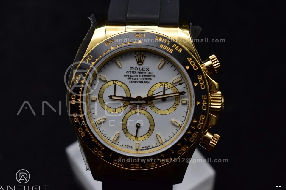 Dial SH4131 on Oysterflex 126518 Edition V6 Best (Weighted) White QF Strap 1:1 Daytona 0214